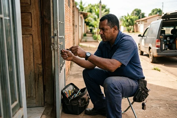 Chaveiro atuando no atendimento ao cliente em Rondonópolis.